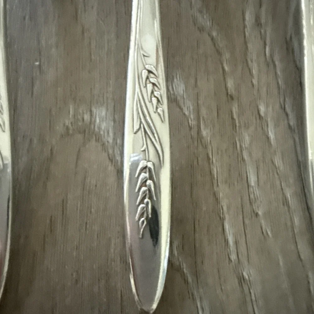 Oneida Comm Song of Autumn Silverplate Silverware Flatware Oval Place‎ Spoons 4